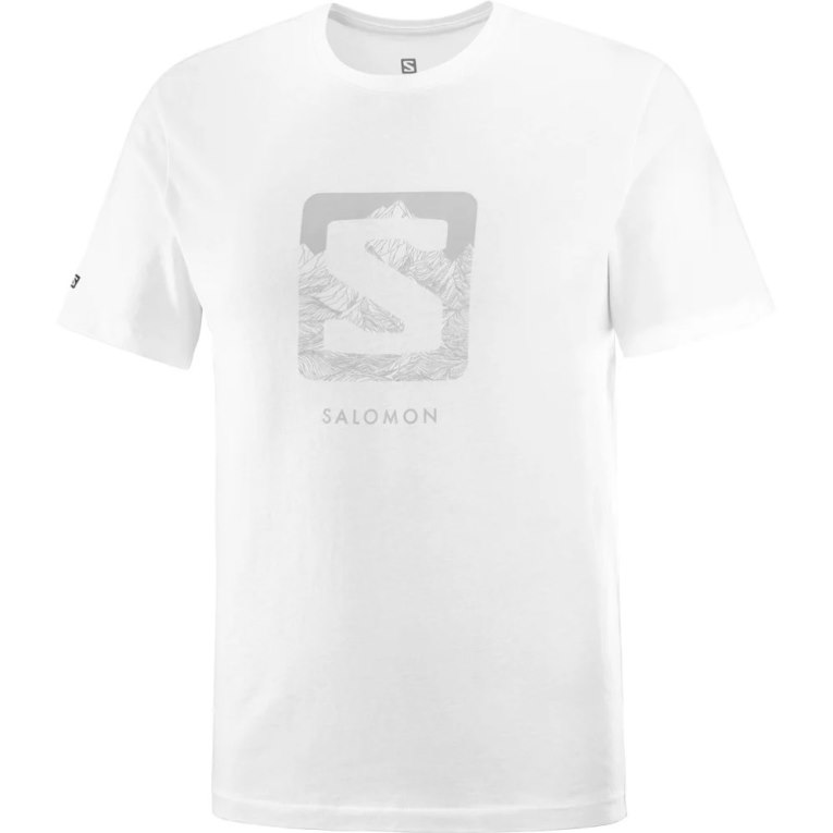 White Salomon Outlife Logo Short Sleeve Men's T-Shirts | PH 83647Y